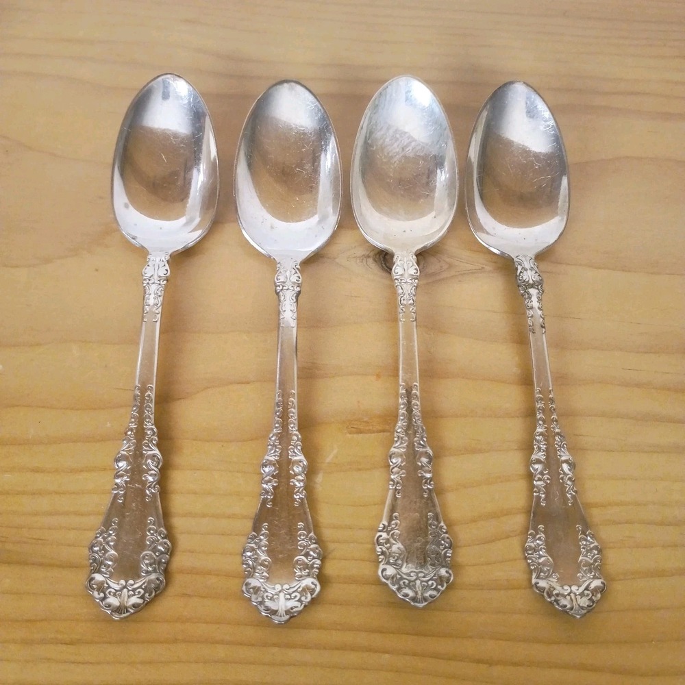1847 Rogers Bros BERKSHIRE Lot Of 4 Teaspoons Silverplate